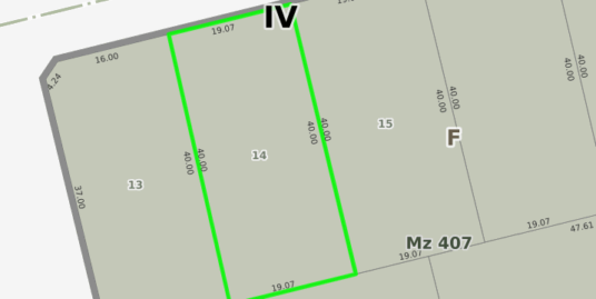 Lote 19×40 – VENTA